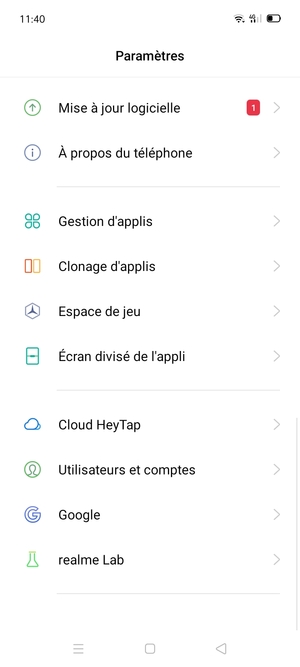 Faites défiler et sélectionnez Mise à jour logicielle