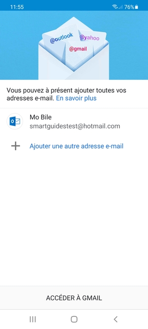 Sélectionnez ACCÉDER  À GMAIL