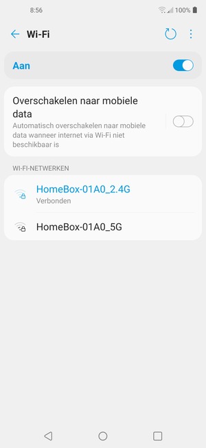U bent nu verbonden met het WiFi-netwerk