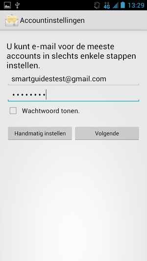 Voer uw Gmail of Hotmail adres en wachtwoord in. Selecteer Volgende