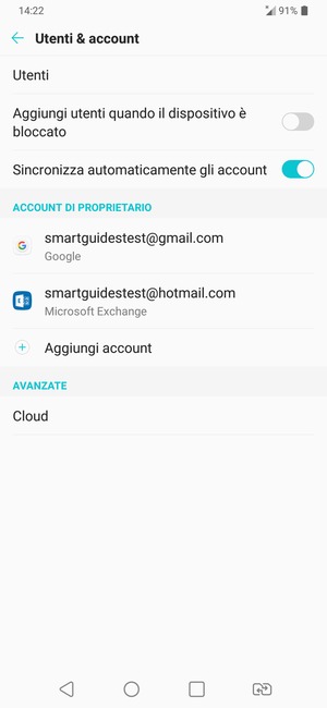 Seleziona il tuo account Google