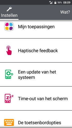 Scroll naar en selecteer Een update van het systeem