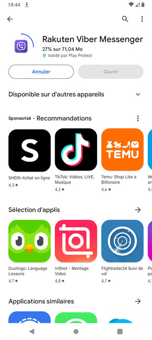 Veuillez attendre la fin de la procédure d'installation