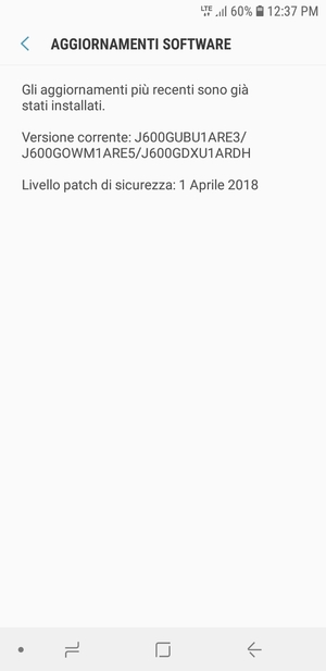 Se il tuo telefono è aggiornato, vedrai la seguente schermata