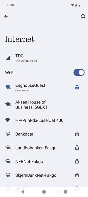 Ora sei connesso alla rete Wi-Fi