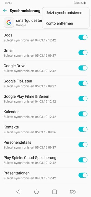 Wählen Sie Jetzt synchronisieren
