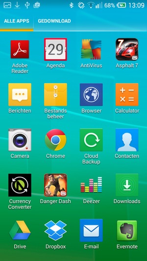 Scroll naar en selecteer E-mail