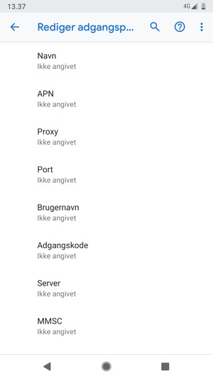 Indtast internet-oplysninger