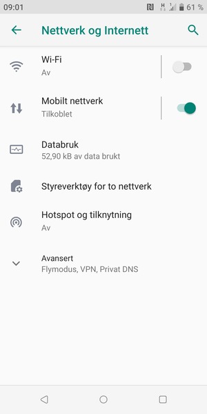 Velg Mobilt nettverk