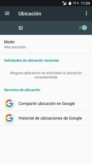 Desactive Ubicación