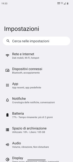 Seleziona Rete e Internet