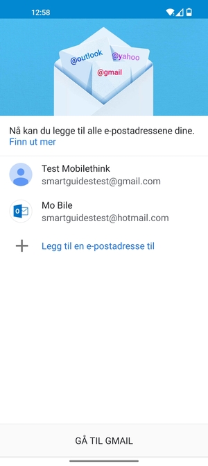 Velg GÅ TIL GMAIL