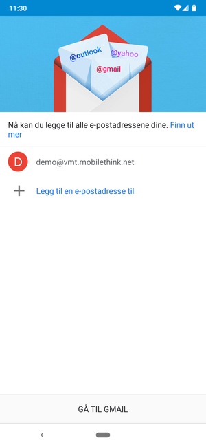 Velg GÅ TIL GMAIL