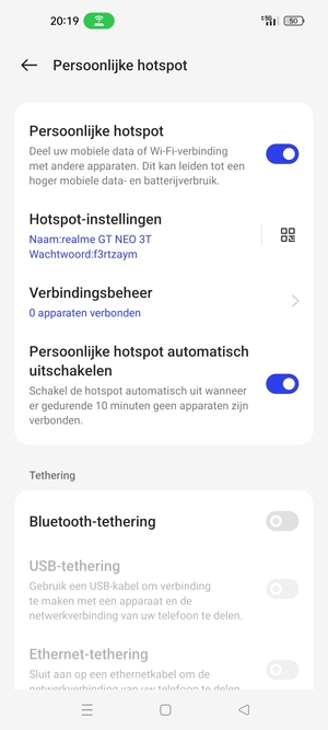 Uw telefoon is nu geïnstalleerd voor gebruik als modem