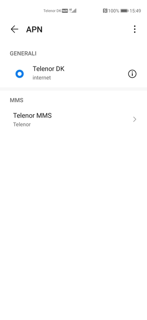 Seleziona il tasto Menu