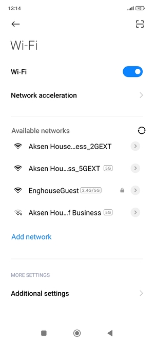 Select the wireless network you want to connect to