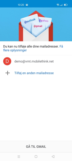 Vælg GÅ TIL GMAIL