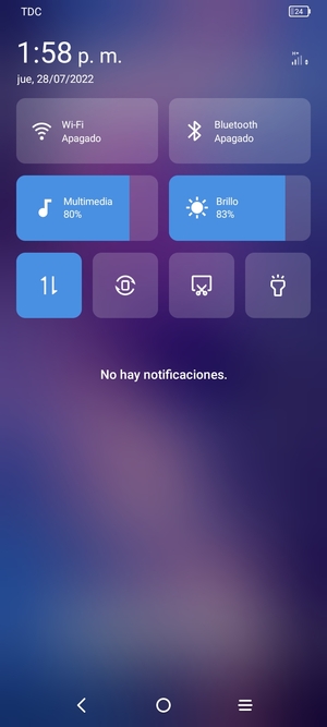 Seleccione Sonido para cambiar el modo de vibración