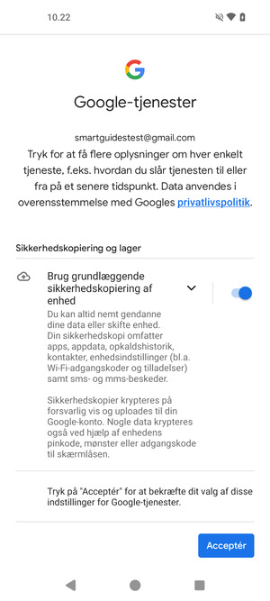 Vælg Acceptér