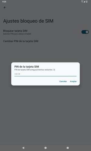 Introduzca su PIN de tarjeta SIM antiguo y seleccione Aceptar