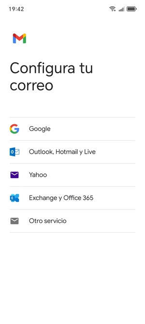 Seleccione Exchange y Office 365