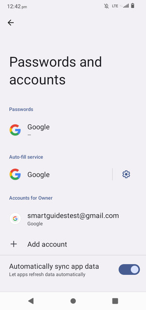 Select your Google account