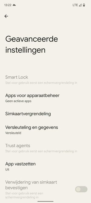 Selecteer Simkaartvergrendeling