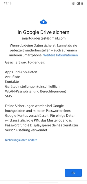 Wählen Sie OK