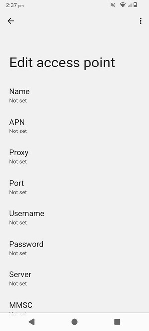Enter MMS information