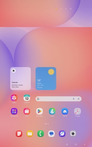 Slide down the top menu