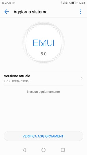 Se il tuo telefono è aggiornato, vedrai la seguente schermata