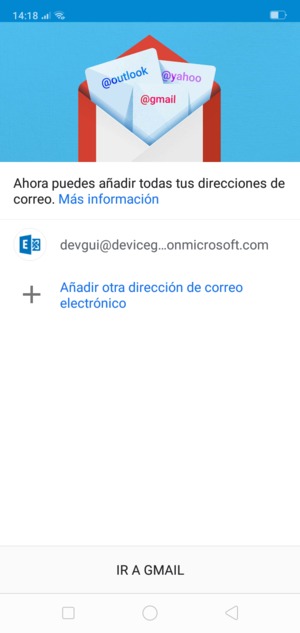 Seleccione IR A GMAIL