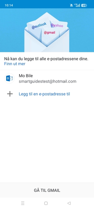 Velg GÅ TIL GMAIL