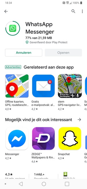 Wacht tot het installatieproces beëindigd is