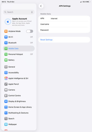 Select Reset Settings