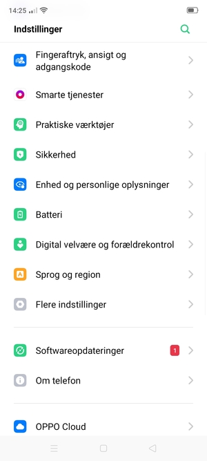 Scroll til og vælg Enhed og personlige oplysninger