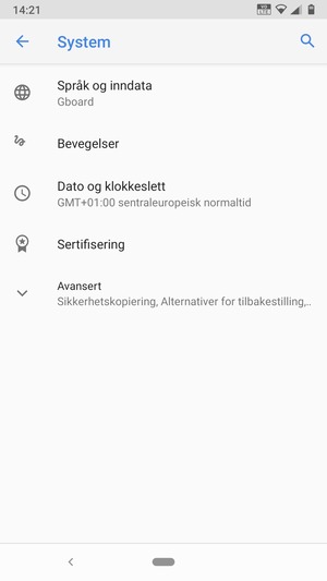 Velg Avansert