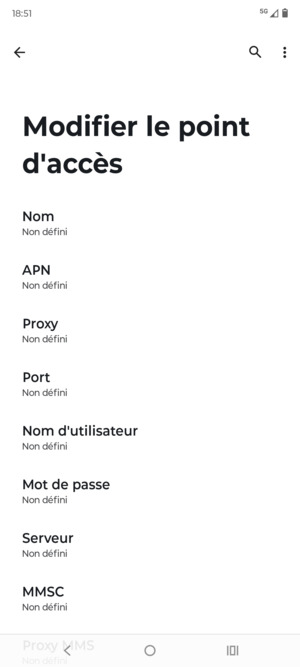 Saisissez les informations MMS