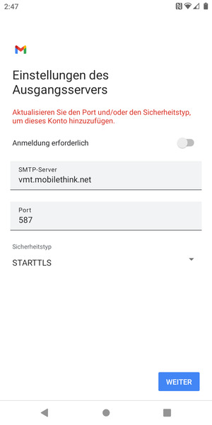 Wählen Sie Sicherheitstyp