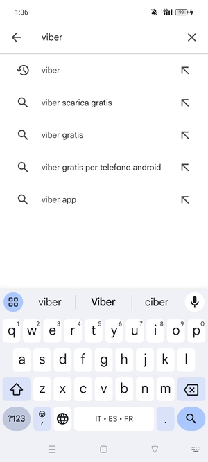 Inserisci il nome dell'app e seleziona Ricerca