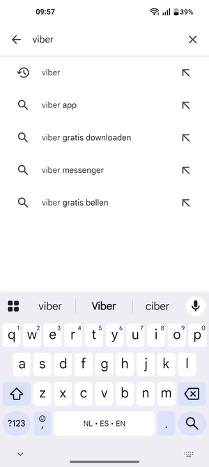 Voer de app-naam in en selecteer Zoeken