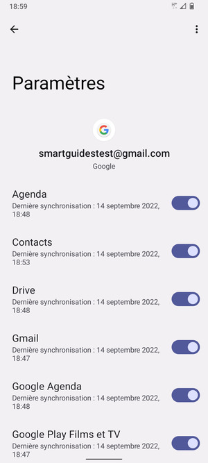 Sélectionnez le bouton du Menu