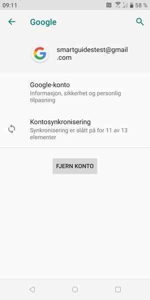 Velg Kontosynkronisering