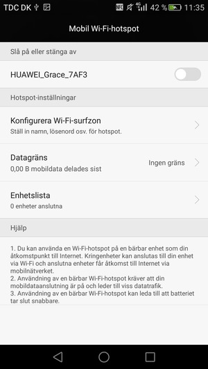 Välj Konfigurera Wi-Fi-surfzon