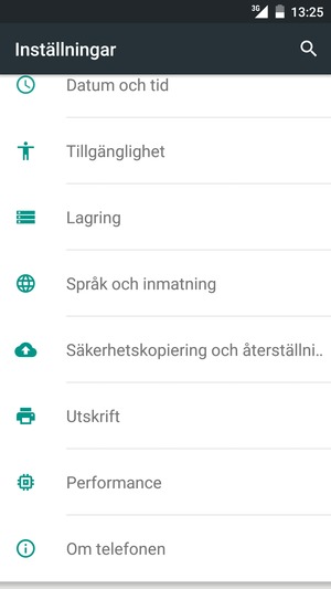 Scrolla till och välj Om telefonen