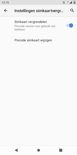 Selecteer Pincode simkaart wijzigen