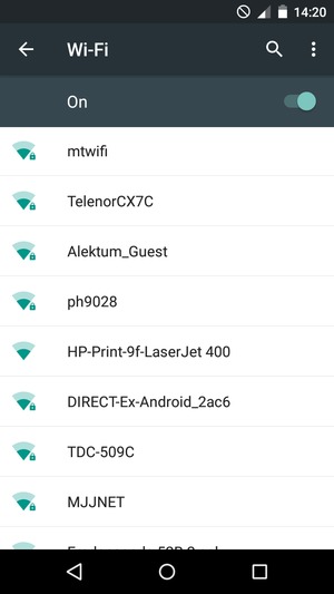 Select the wireless network you want to connect to