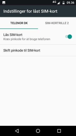 Vælg Public og Skift pinkode til SIM-kort