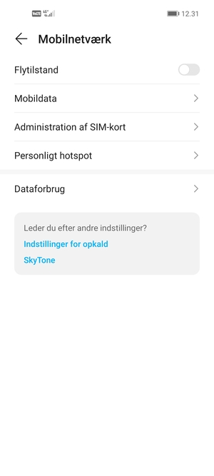 Vælg Personligt hotspot