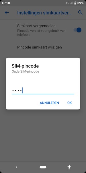 Voer uw Oude SIM-pincode in en selecteer OK
